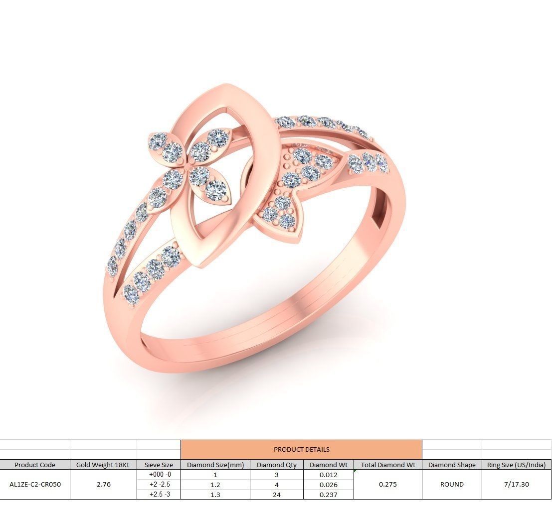 86 Wedding Engagement Women Rose Ring stl details  3D print model_47