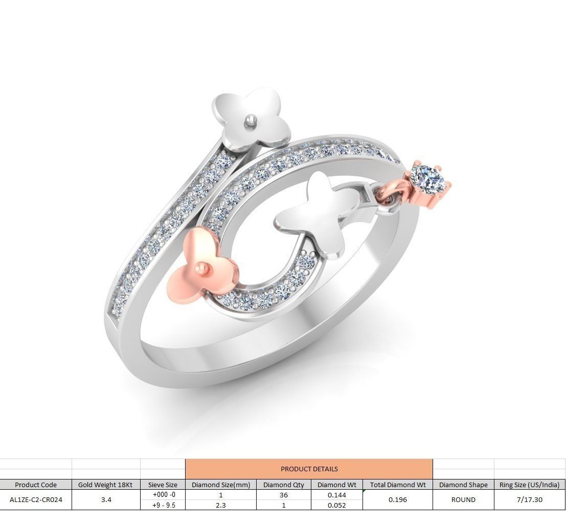 86 Wedding Engagement Women Rose Ring stl details  3D print model_20