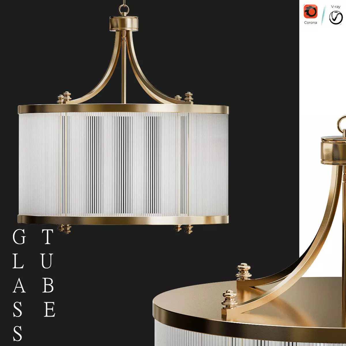GLASS TUBE CHANDELIER 3D model