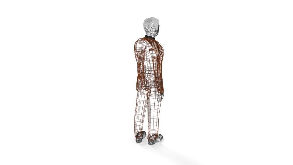 Low Poly People Collection girl wearing pants and shirt _74