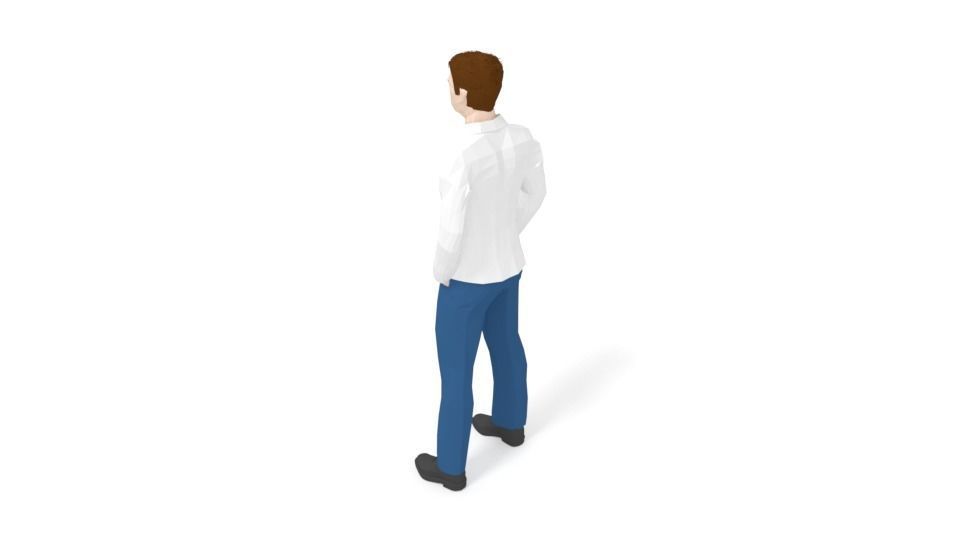 Low Poly People Collection girl wearing pants and shirt _28