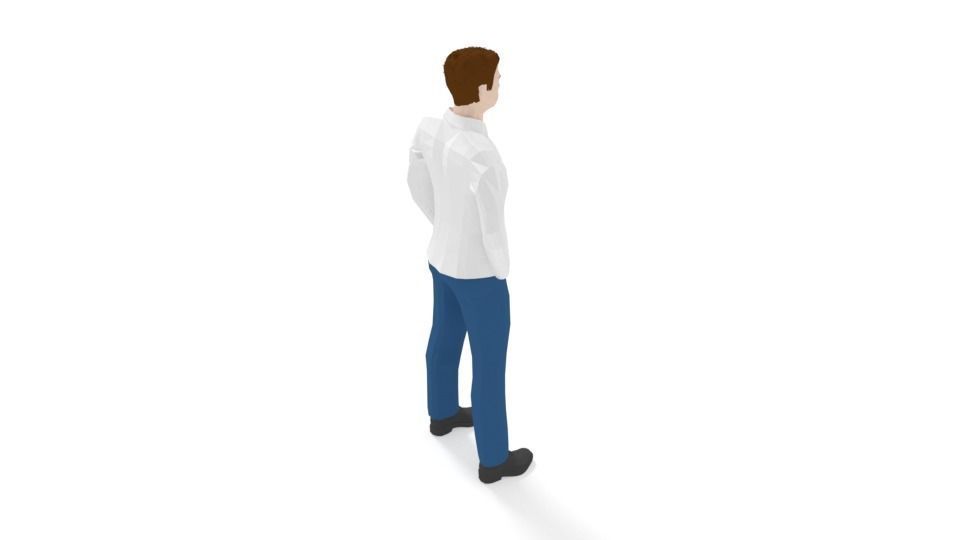 Low Poly People Collection girl wearing pants and shirt _24