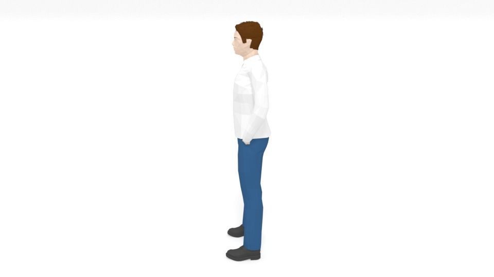 Low Poly People Collection girl wearing pants and shirt _29