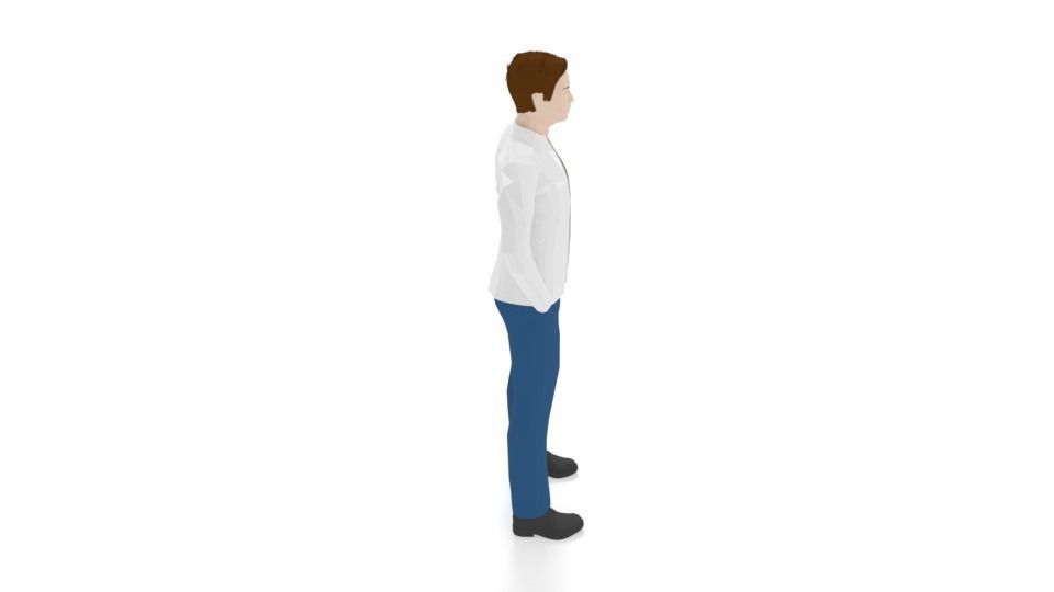 Low Poly People Collection girl wearing pants and shirt _26