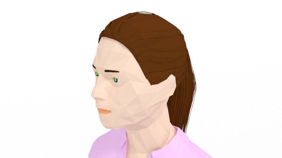 Low Poly People Collection girl wearing pants and shirt _54