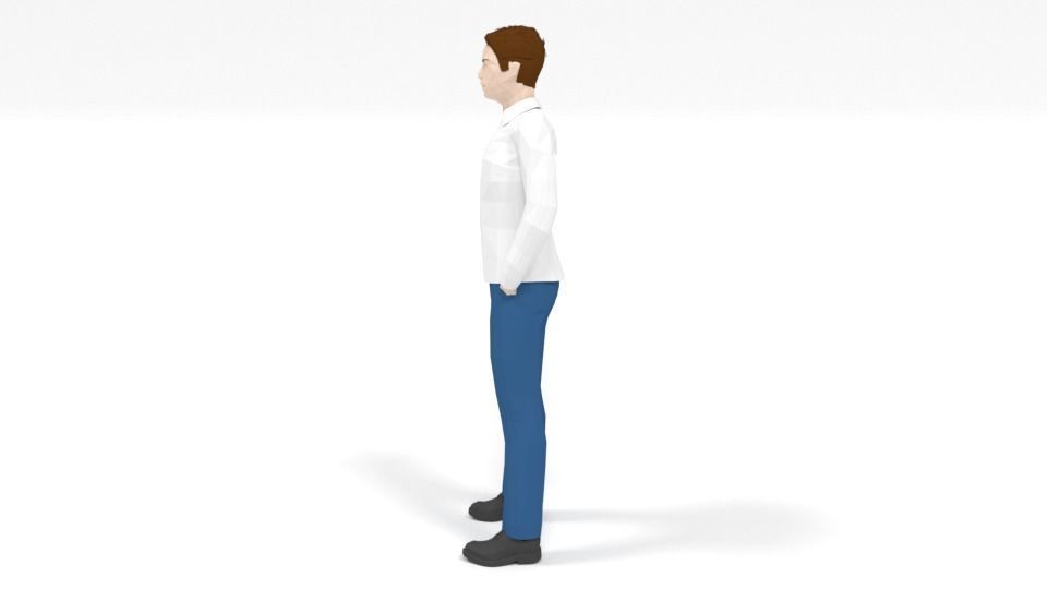 Low Poly People Collection girl wearing pants and shirt _23
