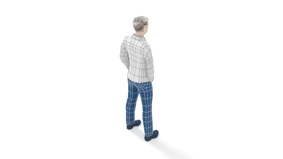 Low Poly People Collection girl wearing pants and shirt _41