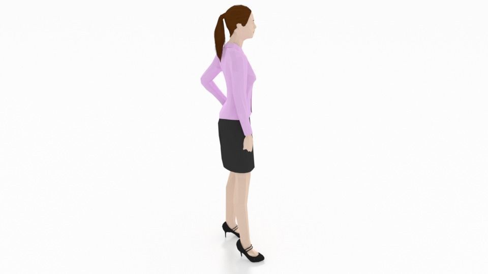Low Poly People Collection girl wearing pants and shirt _47