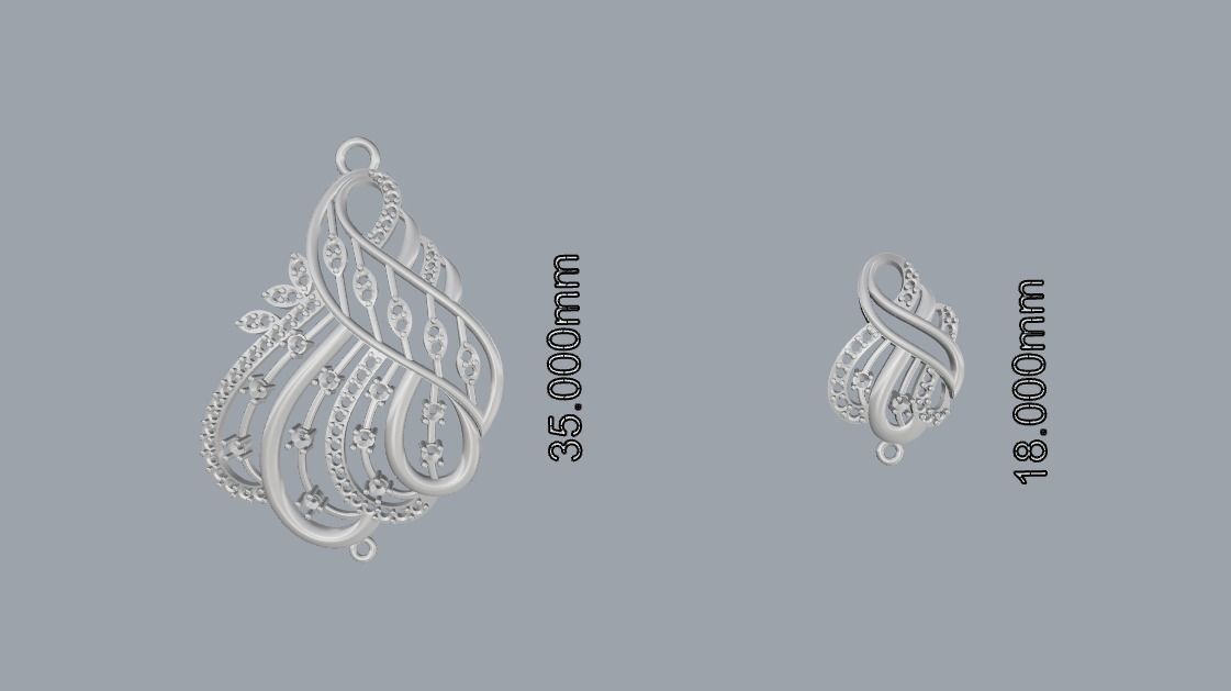 CZ JEWELLERY PANDENT 3D model_2