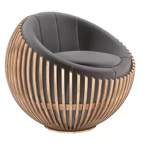 Attractive round chair on low revolving base 3d model