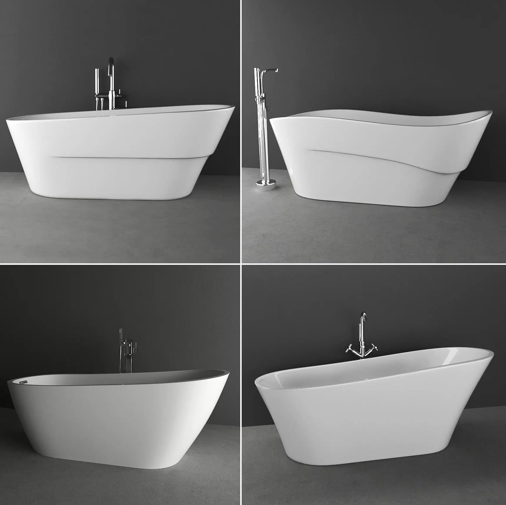 Bath and faucet set 3D model