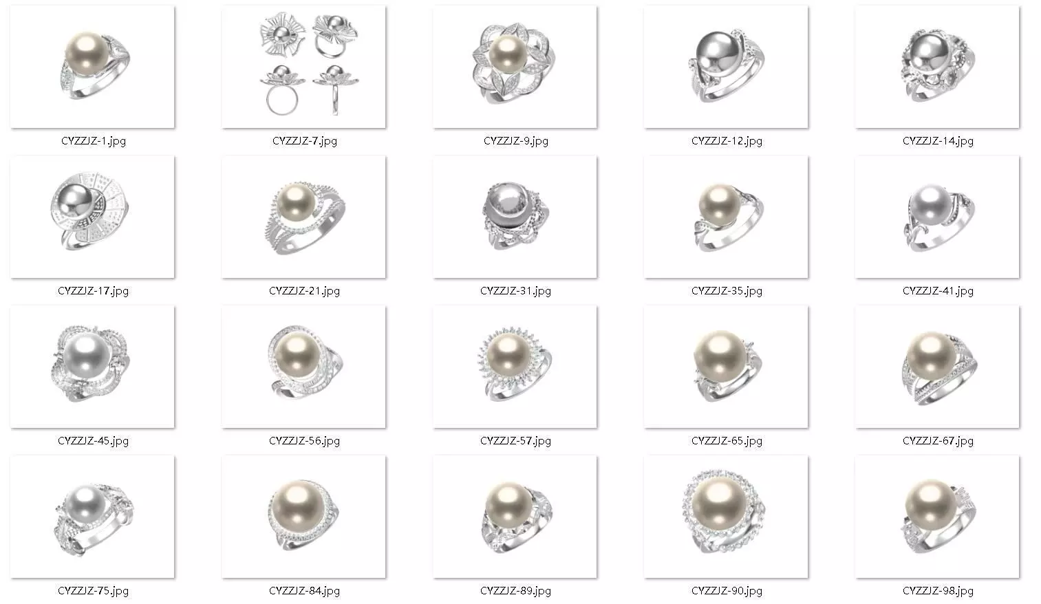 20 Pearl Rings 3D print model bulk collection 3D print model_0