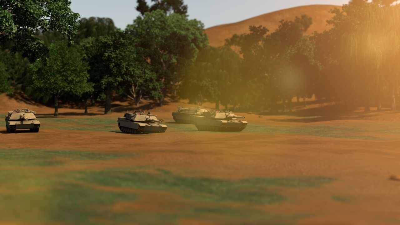 M1 Abrams Tank Rigged Low-poly 3D model_5