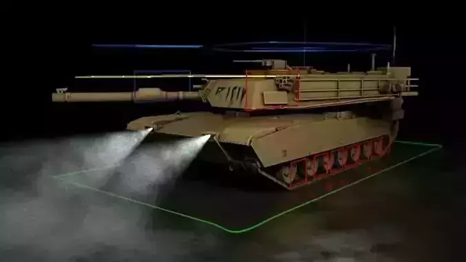 M1 Abrams Tank Rigged Low-poly 3D model