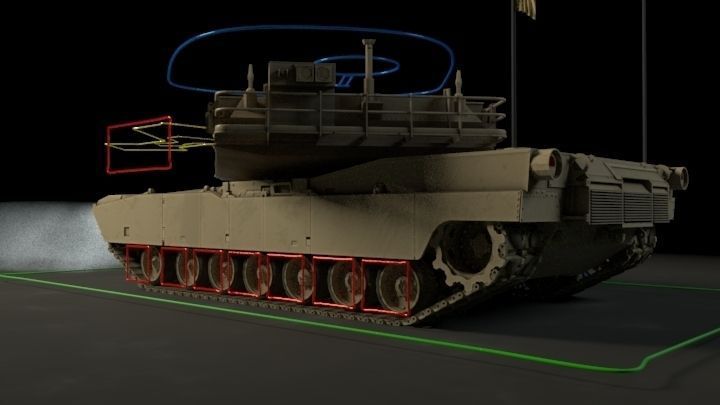 M1 Abrams Tank Rigged Low-poly 3D model_7