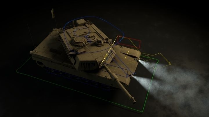 M1 Abrams Tank Rigged Low-poly 3D model_3