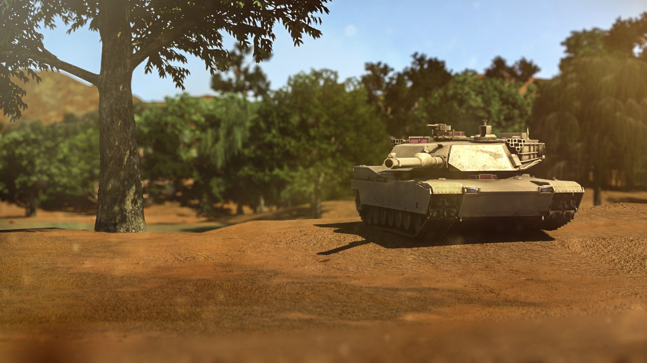 M1 Abrams Tank Rigged Low-poly 3D model_4