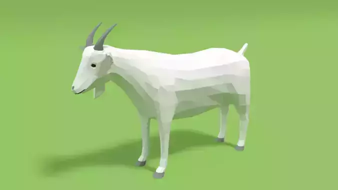 Low Poly Cartoon Goat Low-poly 3D model
