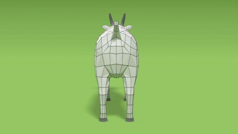 Low Poly Cartoon Goat Low-poly 3D model_13
