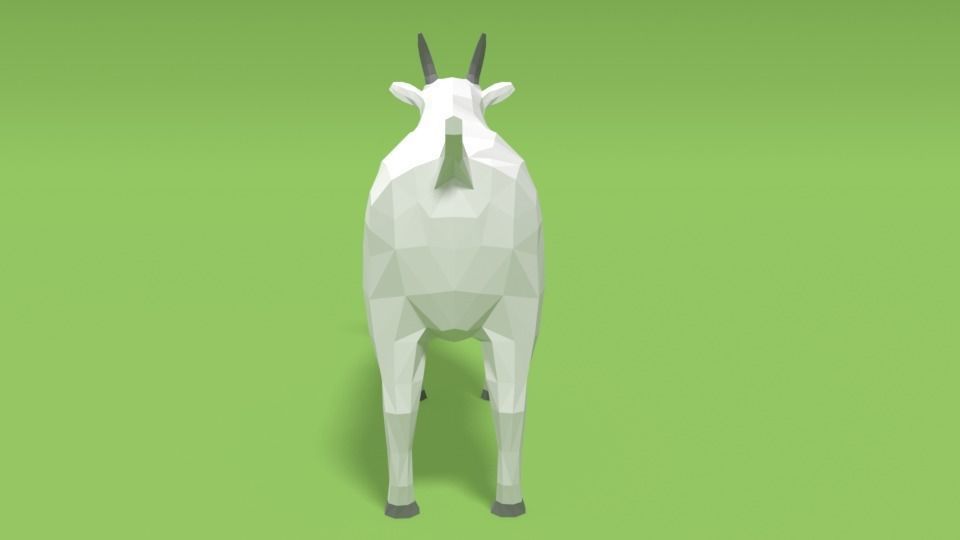 Low Poly Cartoon Goat Low-poly 3D model_5
