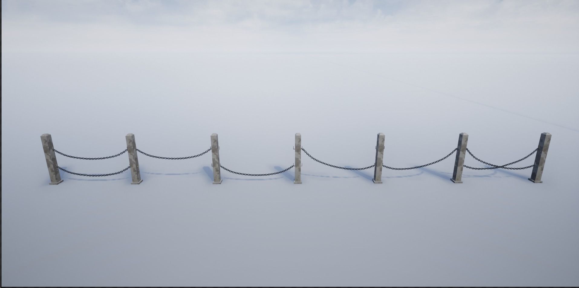 Modular Chained Poles Low-poly 3D model_7