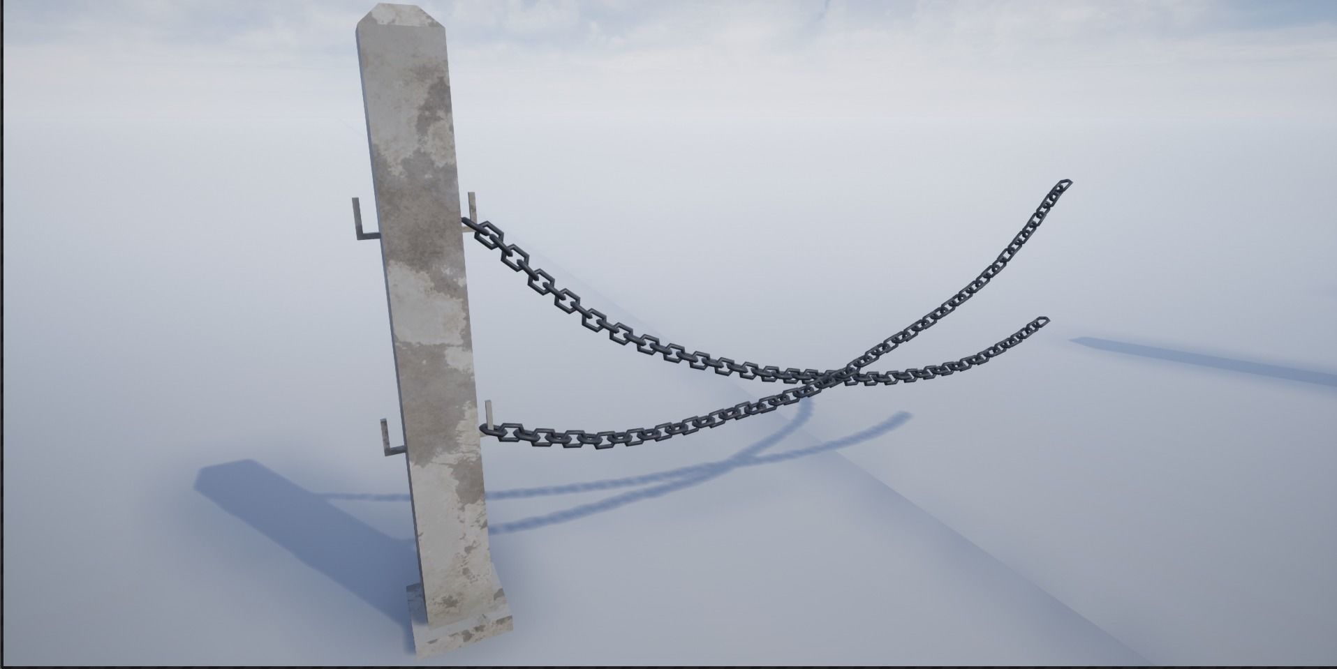 Modular Chained Poles Low-poly 3D model_12