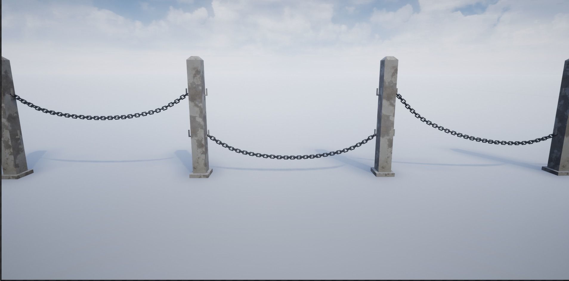 Modular Chained Poles Low-poly 3D model_10