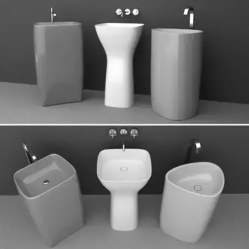 Washbasin set four different bathroom sinks