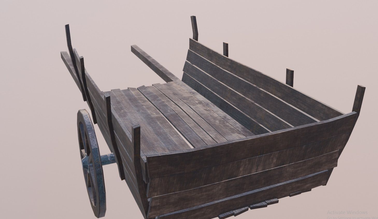medieval cart with pbr textures Low-poly 3D model_3