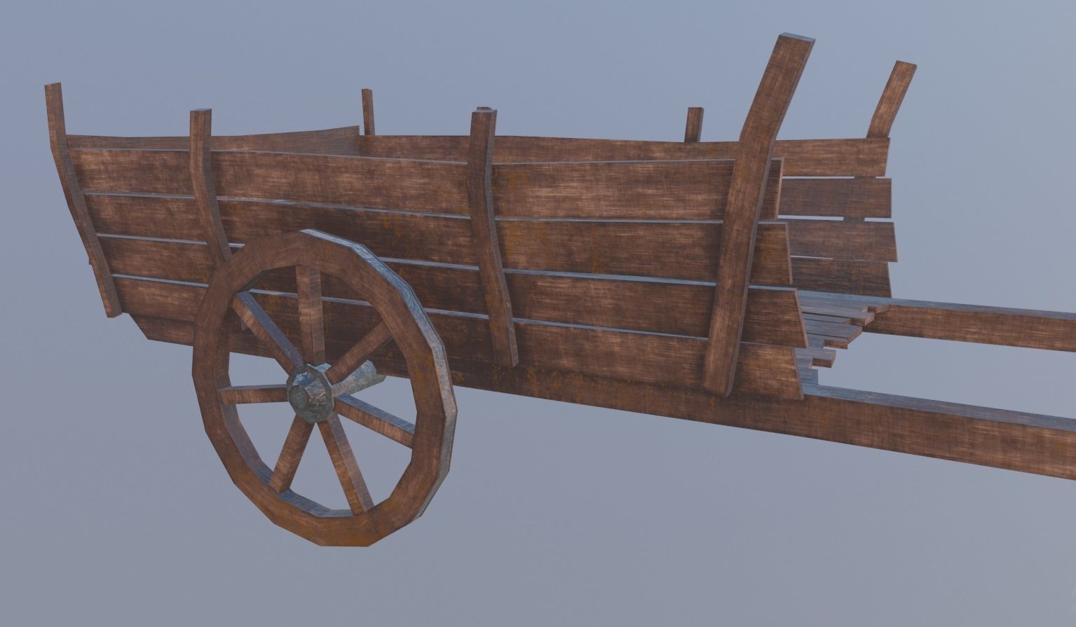 medieval cart with pbr textures Low-poly 3D model_5