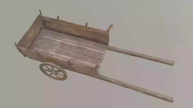 medieval cart with pbr textures