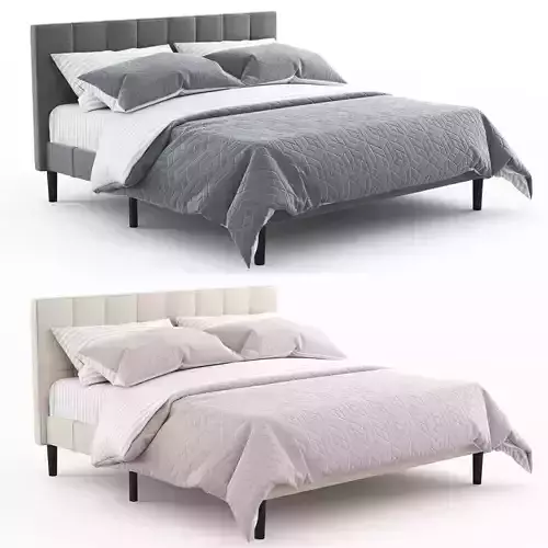 Colby upholstered platform tufted Bed by Allmodern  3D model