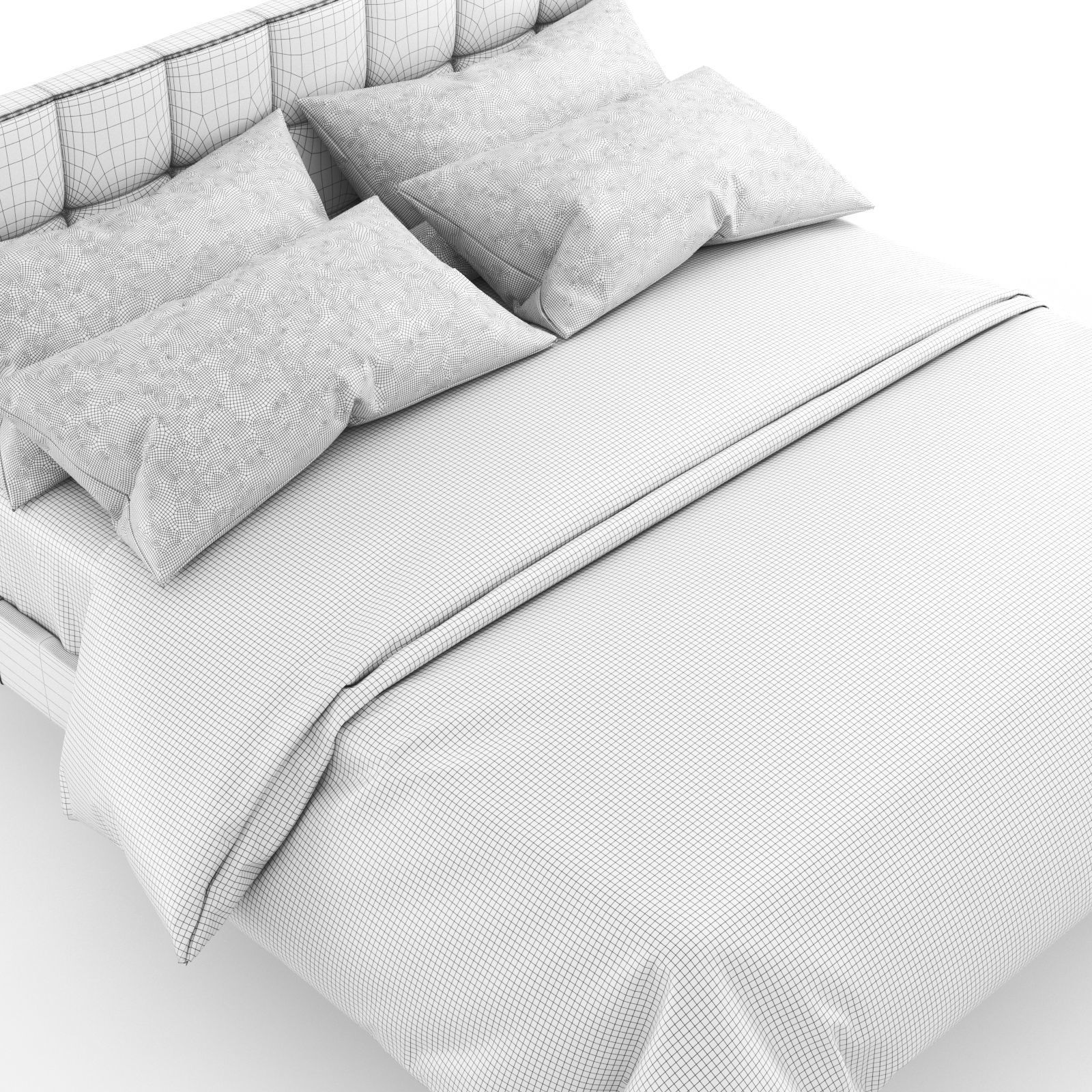 Colby upholstered platform tufted Bed by Allmodern  3D model_4