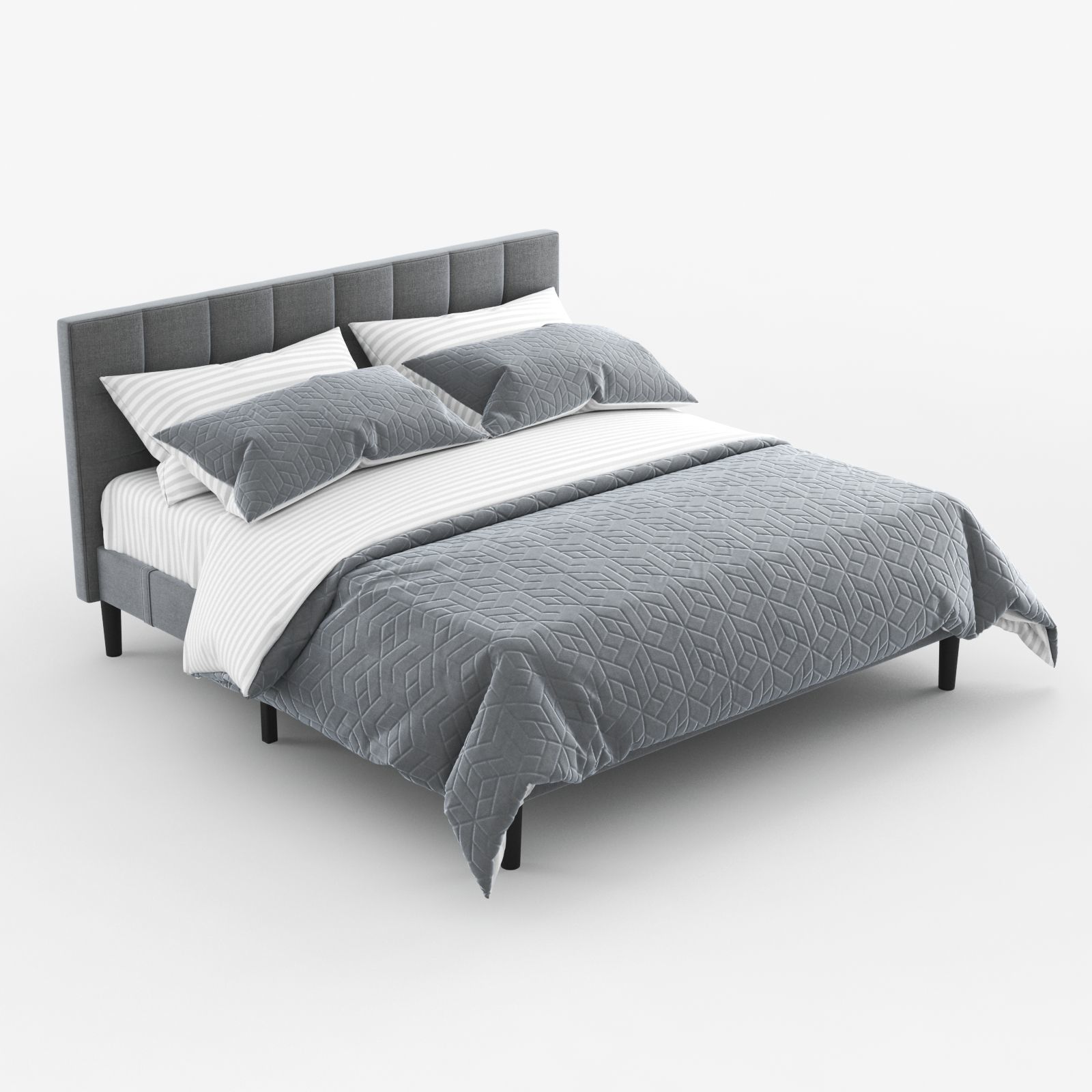 Colby upholstered platform tufted Bed by Allmodern  3D model_3