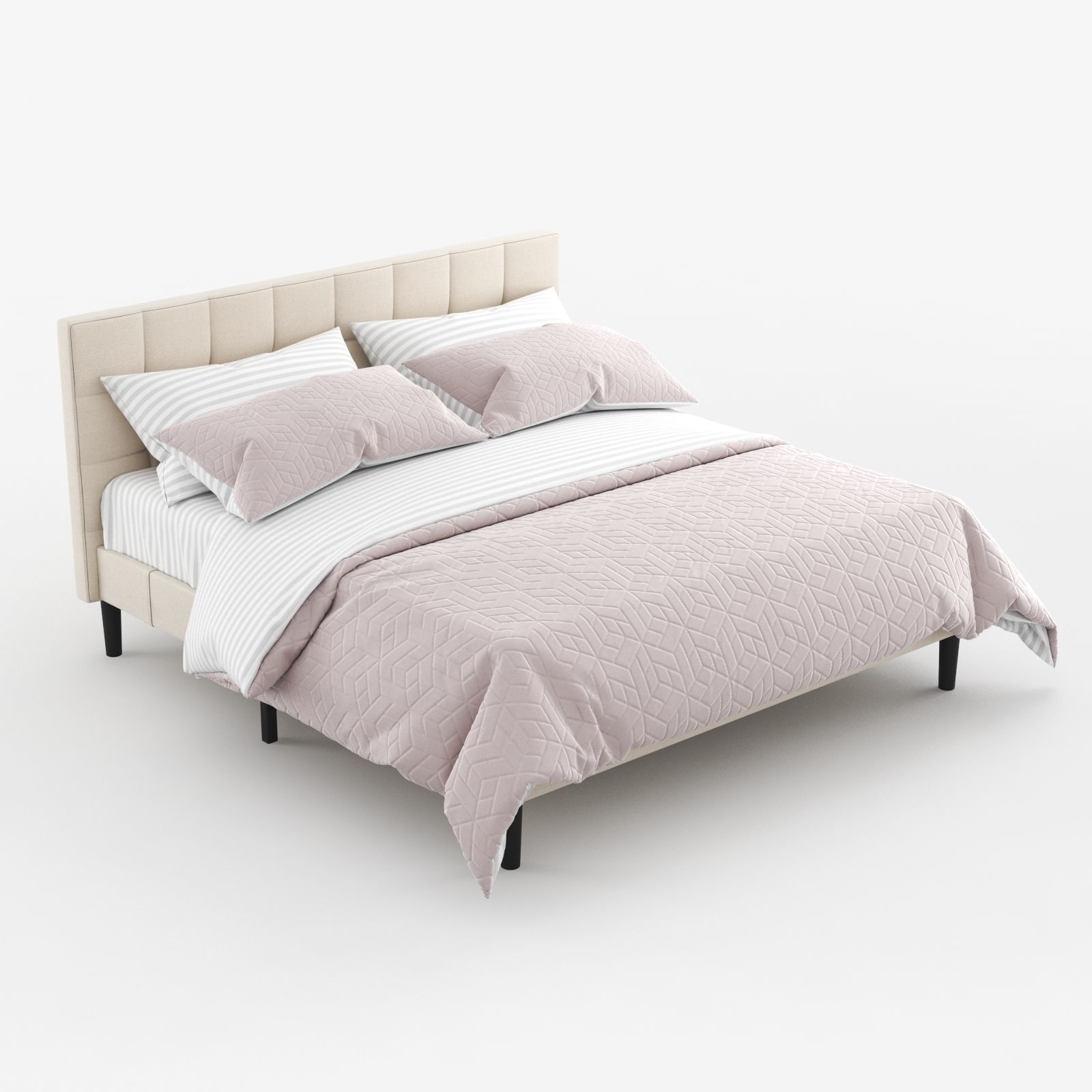 Colby upholstered platform tufted Bed by Allmodern  3D model_2