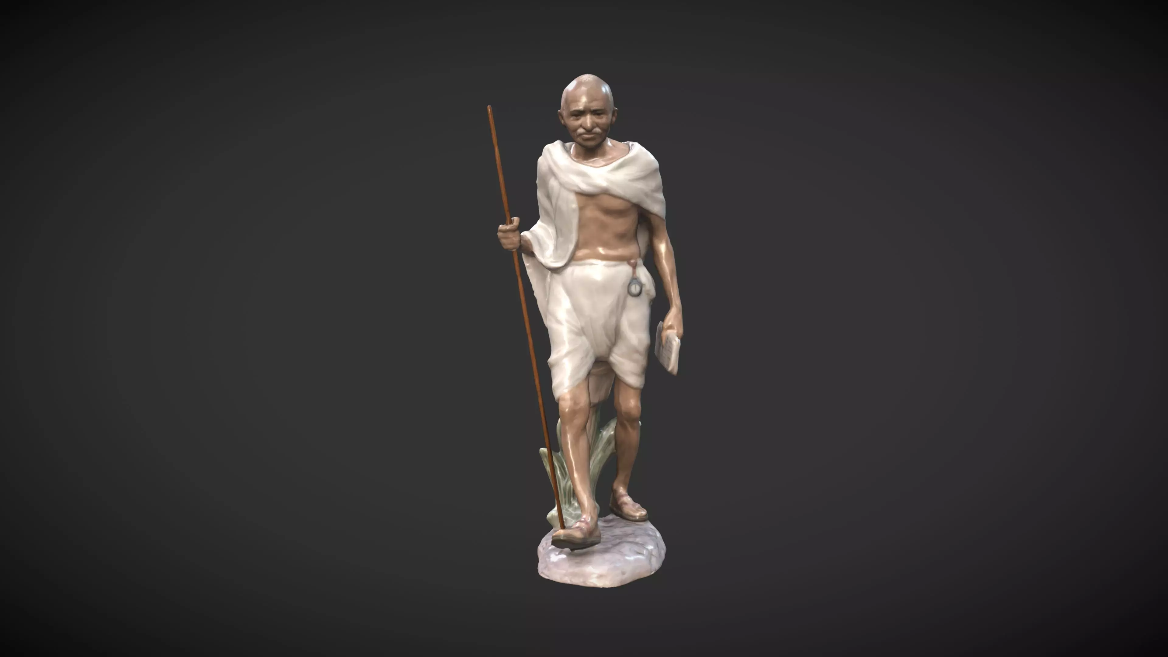 Ceramic Gandhi Low-poly 3D model