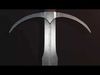 Two handed Danish sword with scabbard Free low-poly 3D model_1