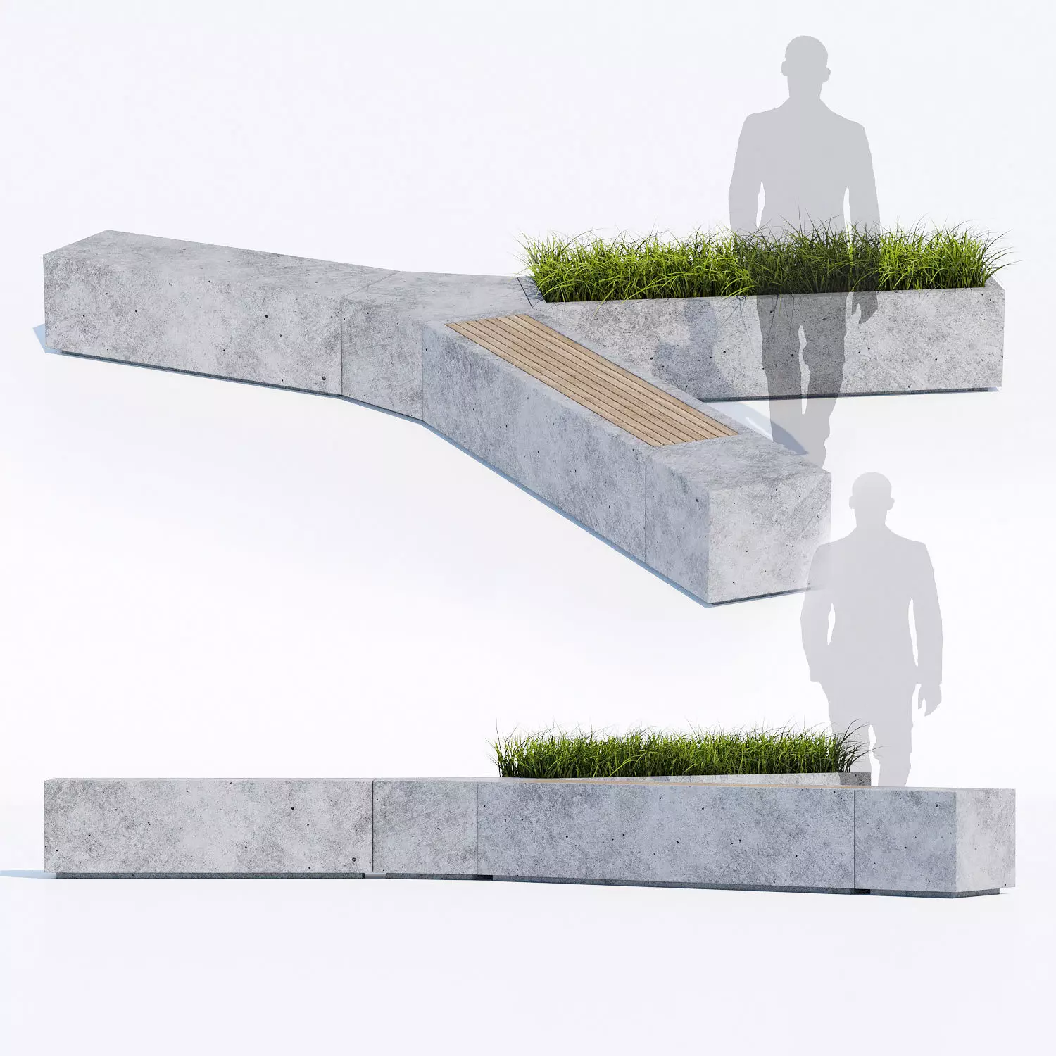 Boxland planter bench 3D model