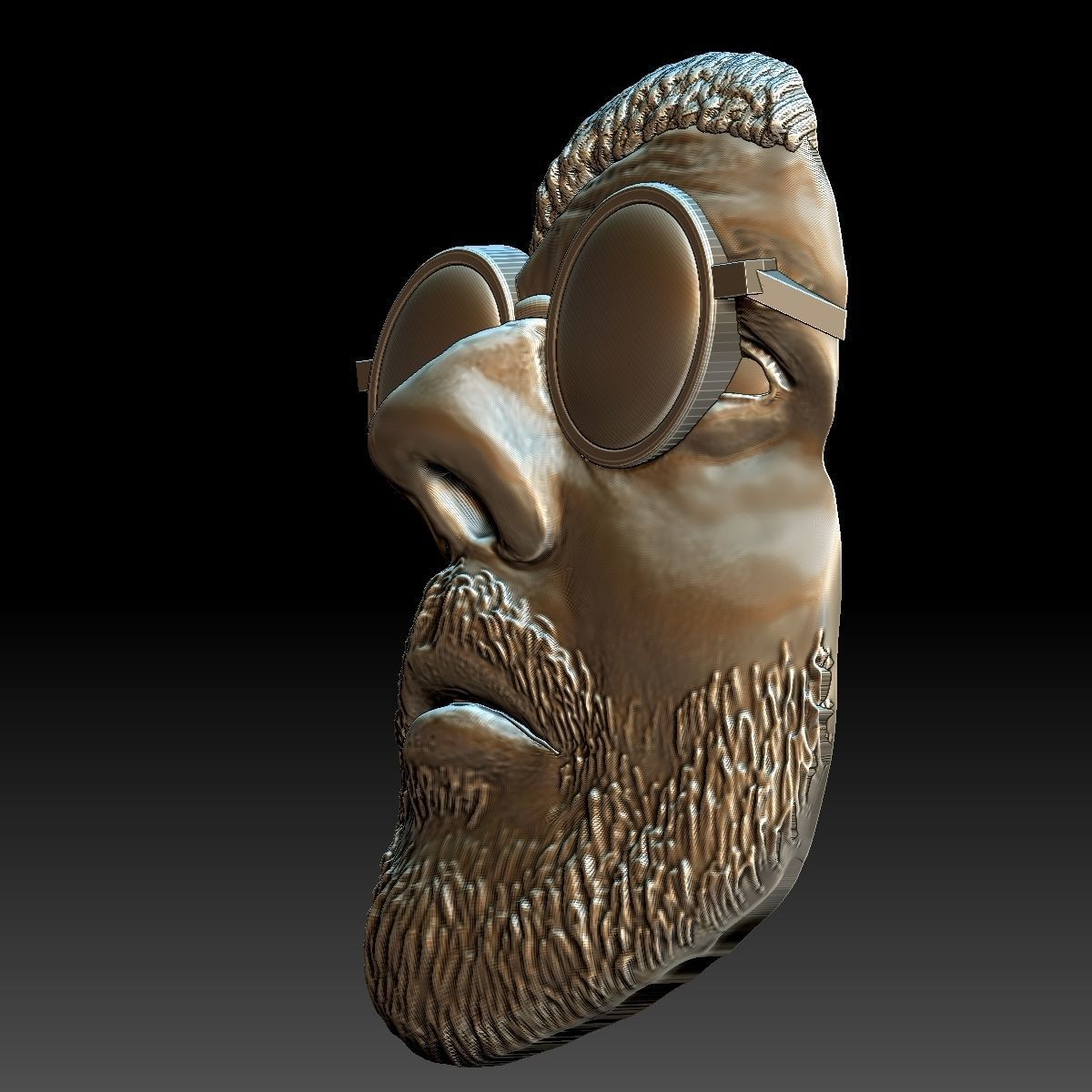 Leon killer portrait bas-relief stl file 3D print model_4