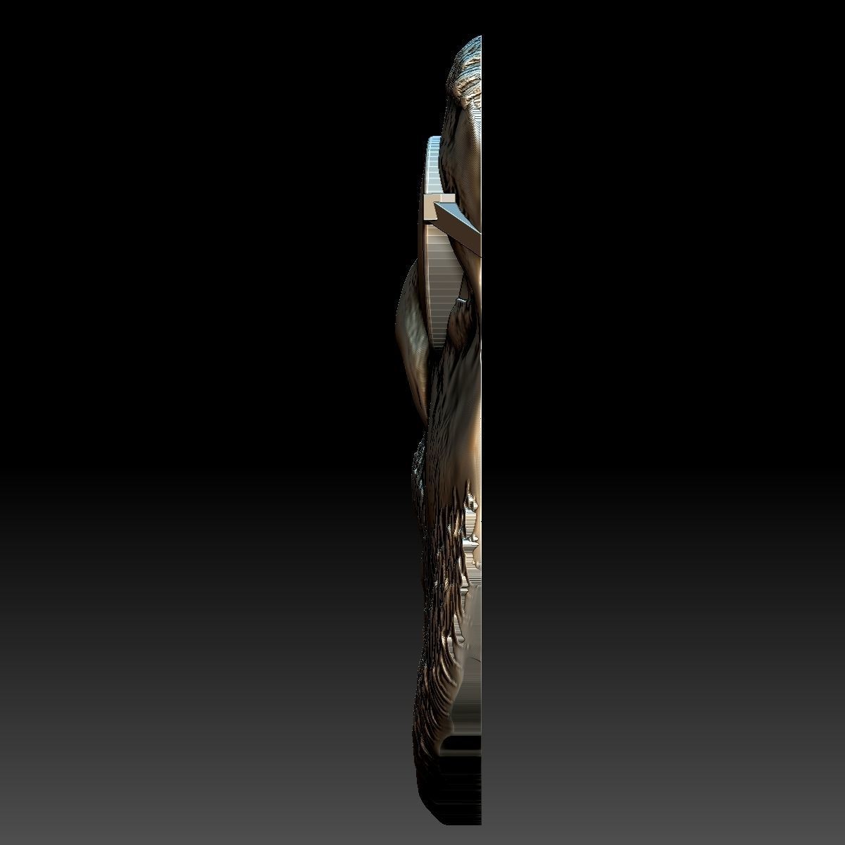 Leon killer portrait bas-relief stl file 3D print model_7