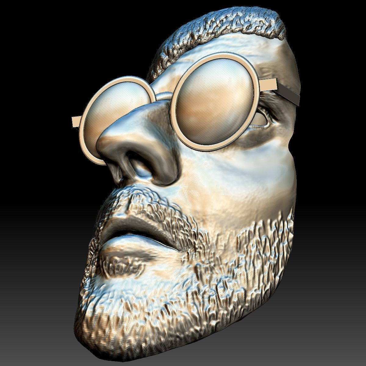 Leon killer portrait bas-relief stl file 3D print model_1