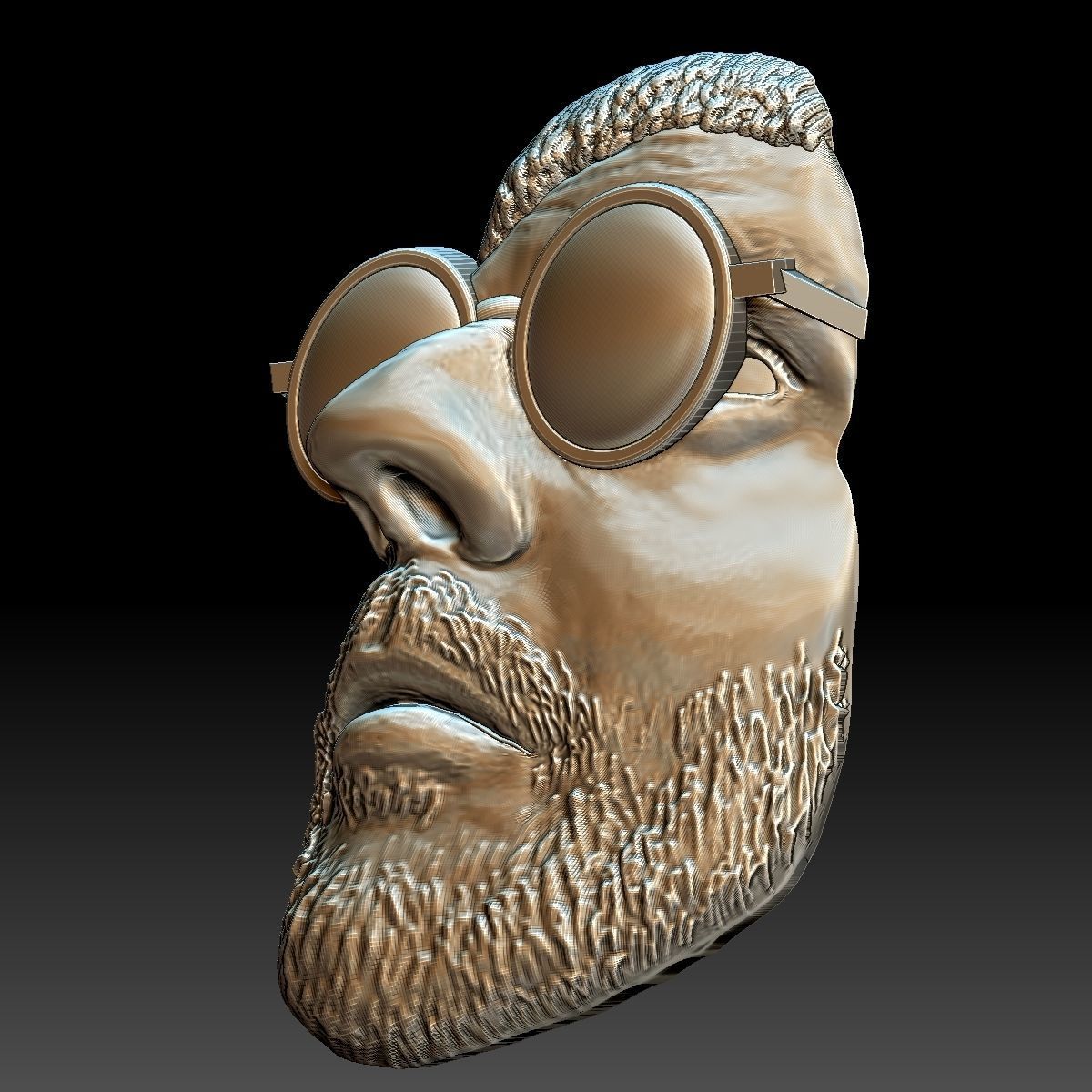 Leon killer portrait bas-relief stl file 3D print model_3