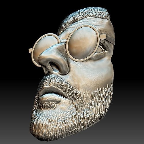 Leon killer portrait bas-relief stl file 3D print model