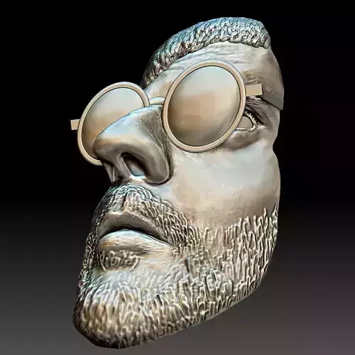 Leon killer portrait bas-relief stl file 3D print model