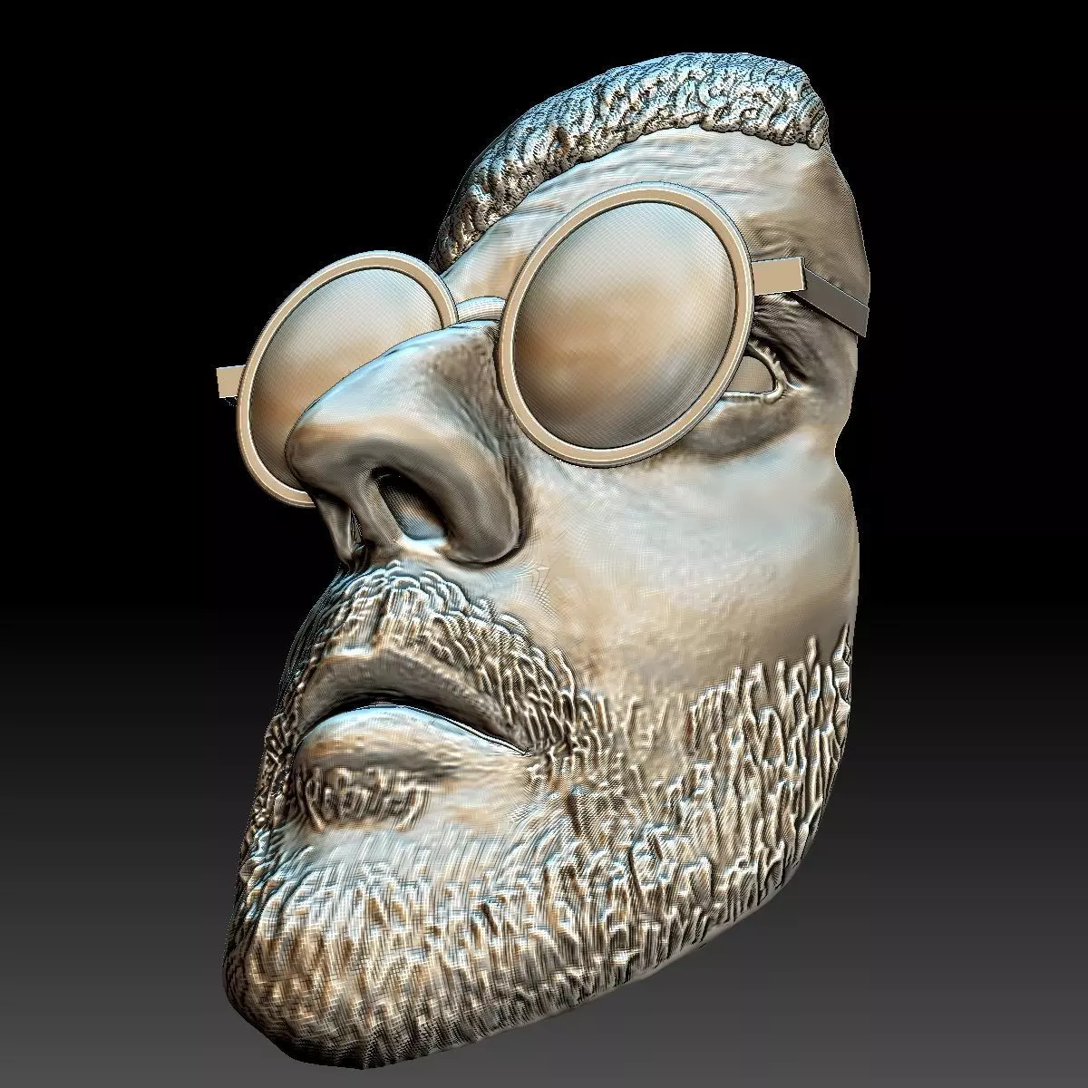 Leon killer portrait bas-relief stl file 3D print model_0