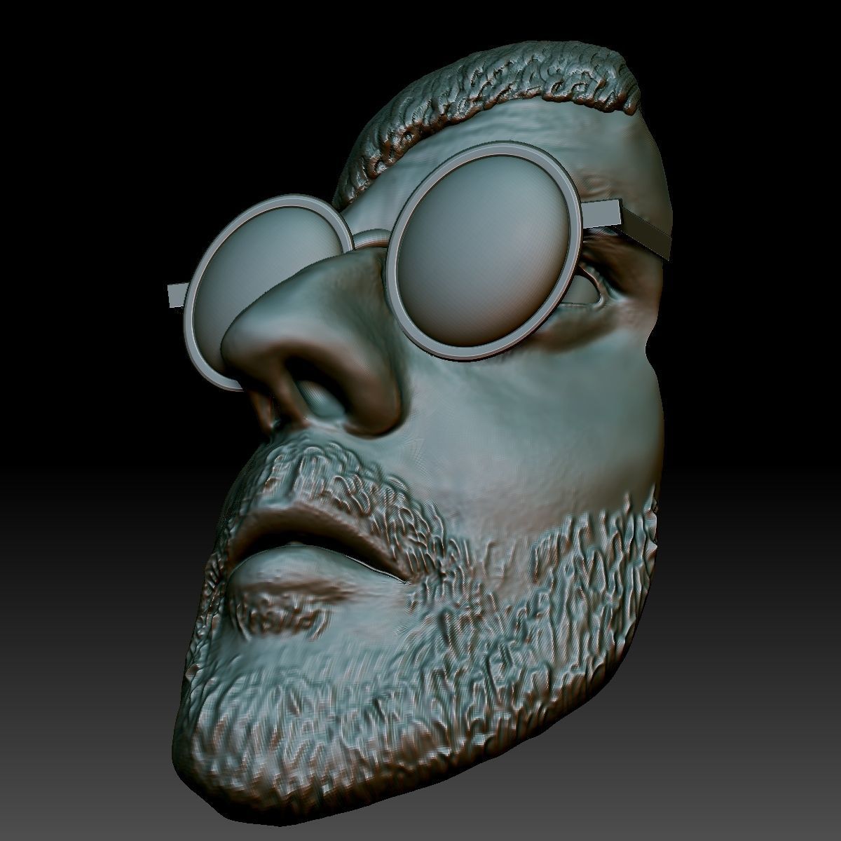Leon killer portrait bas-relief stl file 3D print model_2