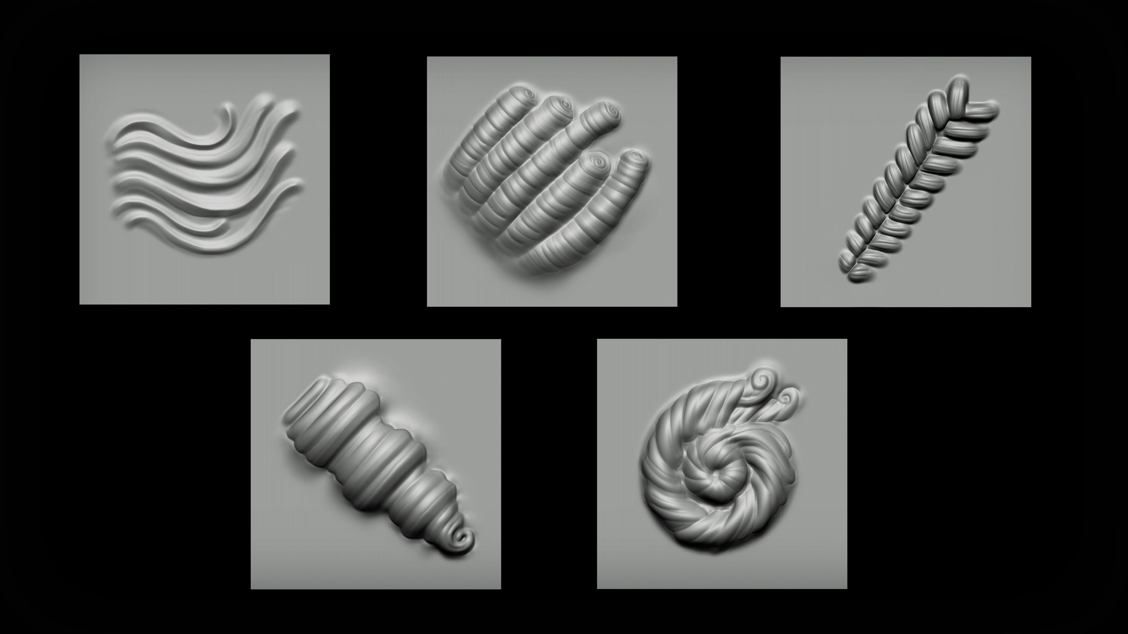Zbrush - Female Hair VDM Brush 3D model_6