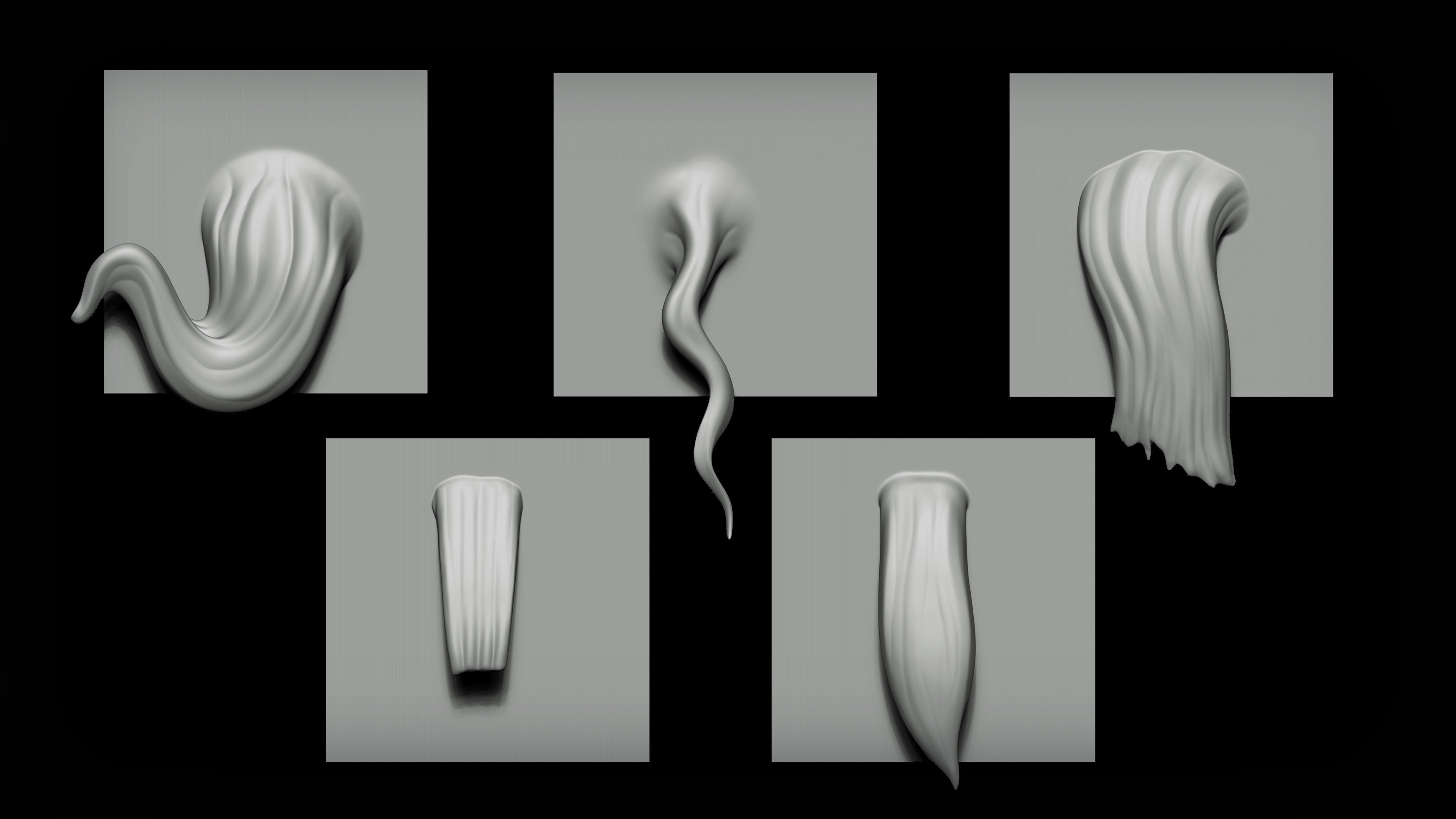 Zbrush - Female Hair VDM Brush 3D model_4
