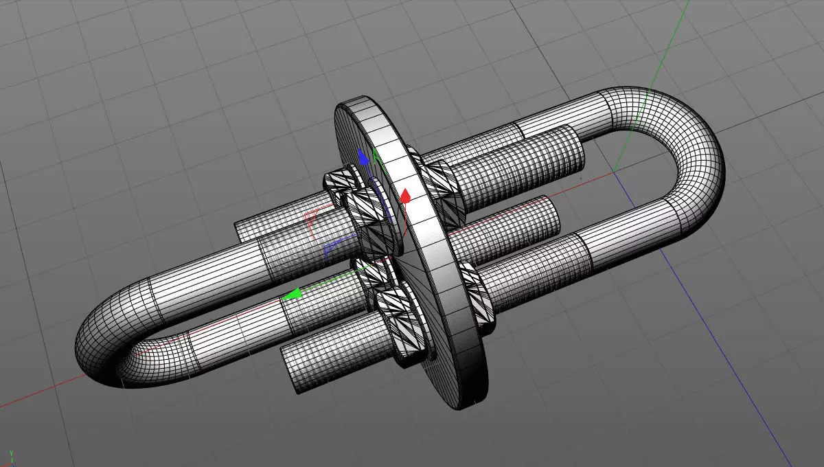 C4D dog bone chain tensioner 3D model_0