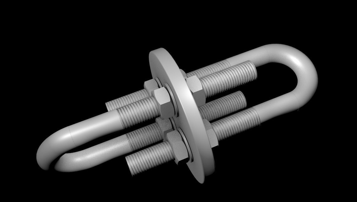 C4D dog bone chain tensioner 3D model_1